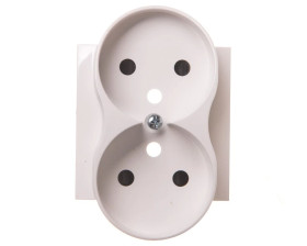 Simon 54 Pokrywa gniazda podwójnego z przesłonami biała z/u do ramek PREMIUM DGZ2MZP/11