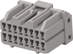 Socket, unequipped, 16 pole, straight, 2 rows, gray, 174514-6