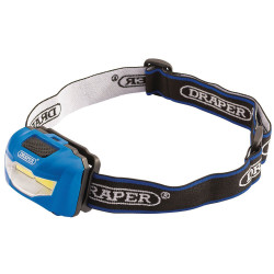 Draper 90071 3W COB LED Head Torch (3 x AAA Batteries Supplied)