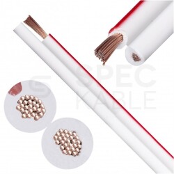 Kabel głośnikowy płaski SMYp 2x0,35mm2 Cu biały NEKU