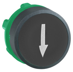 Pushbutton, unlit, groping, waistband round, black, front ring dark gray, mounting Ø 22 mm, ZB5AA335