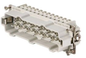 Pin contact insert, 8, 12 pole, equipped, screw connection, with PE contact, 1651350000