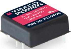DC converter, 36-160 VDC, 30 W, 1 output, 5.1 VDC, 90 % efficiency, THN 30-7211WIR