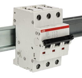 Wyłącznik nadprądowy MCB, Typ D, 3-biegunowy, 50A, 440V, na szynę DIN, ABB S203-D50, S200
