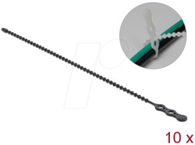 18966 Cable ties, reusable, 210 x 4.5 mm, black, 10 pieces