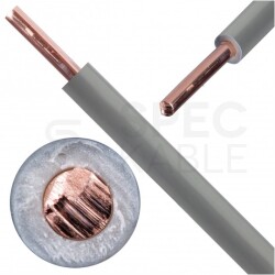 Kabel instalacyjny H07Z1-U 2,5mm2 jednożyłowy szary 450/750V bezhalogenowy LSOH B2ca drut Basoglu