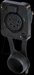 RRX5F-Z-002-1 XLR receptacle 5-pole, IP65, black chrome housing