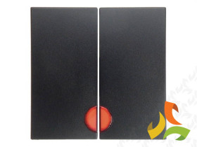 BERKER B.KWADRAT Klawisze do wyłącznika podwójne z czerwoną soczewką antracyt mat 16271606 HAGER