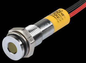 Q6F3CXXY12E Indicator LED, 12 V DC, 6 mm, wired, yellow/BrC