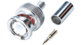 Złącze koncentryczne Montaż na kablu Męski 50Ω typ złącza Złącze BNC Połączenie zagniatane