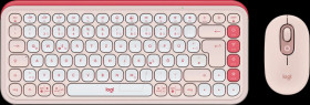 920-013108 Keyboard/mouse combination, Bluetooth, pink-white