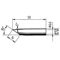 Ersa 0832GDLF/SB Soldering Tip Bevelled 14mm 1pc