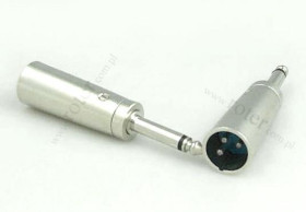ADAPTER WTYK XLR 3P WTYK JACK 6,3 MONO PRZEJŚCIÓWKA MĘSKI XLR WTYK JACK 6.3
