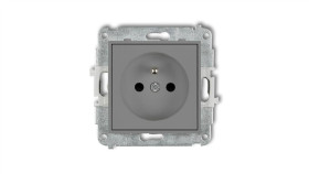 Mini Gniazdo Pojedyncze Z/U Z Przesłonami Szary Mat 27Mgp-1Zp