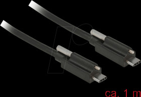 83719 USB 3.1 Kabel, C male to C male, screw on top, 1 m