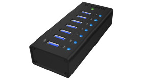 Hub USB USB 3.0 IB-AC618 USB 7 Adapter USB A, USB B, ICY BOX