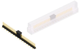 Pin header, 30 pole, pitch 2.54 mm, angled, black, SL10SMD06230GBSM