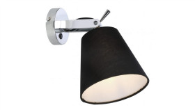 Klasyczny Kinkiet Bali Z Chromowanym Ramieniem I Czarnym Kloszem Lp-5031/1W...