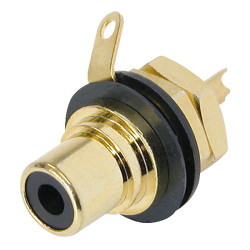 REAN NYS367-0 Gold Plated Phono Socket Black