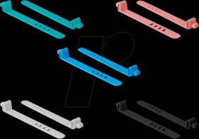 18829 Silicone cable tidies, 10 pieces, sorted by colour