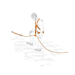 Zestaw przeciwupadkowy, Zabezpieczenie przed upadkiem, uprząż, torba transportowa, zawiesie pasowe Dach, Regulowana