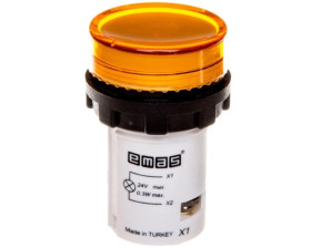 Lampka sygnalizacyjna MB z LED, monoblok, 24V AC/DC, płaski klosz, żółta T0-MBSD024S