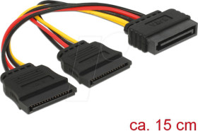 60174 Cable Power SATA 15 pin &gt; 2x SATA HDD, 15 cm