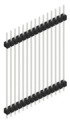 Pin header, 15 pole, pitch 2.54 mm, straight, black, SL541515Z