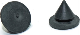 Enclosure feet, straight, CR, (H x Ø) 10.6 mm x 12 mm, black, 02540127010