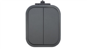 B2 Łącznik Podwójny Natynkowy 10A 250V Świecznikowy Ip54 Szary 00060278