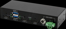 EX-11295HMS USB 3.1 four-port industrial hub, 2x USB-A, 2x USB-C