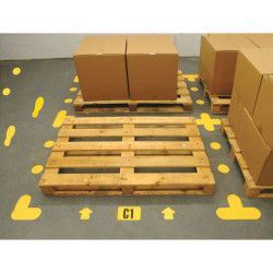 Beaverswood Floor Signal Markers - T - 200 x 300mm - Yellow - Pack Of 10