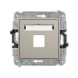 MINI Mechanizm gniazda multimedialnego pojednczego bez modułu (standard Keystone) taupe 60MGM-1P