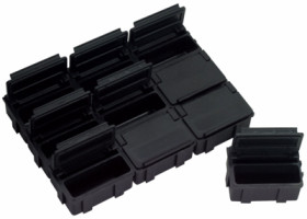Small parts container, black, (L x W x D) 37 x 12 x 15 mm, 9-322-VE10