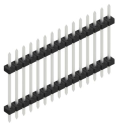 Pin header, 15 pole, pitch 2 mm, straight, black, SLY512215Z