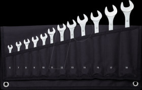 23825 Combination wrench set, AF 6 - 19, 12 pieces
