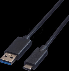 11.44.9010 USB 3.0 cable, USB-A plug to USB-C plug, 0.5 m