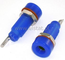 Gniazdo banan lab.4mm 10A niebieskie