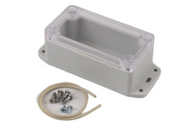 Obudowa ogólnego użytku Poliwęglan szerokość zew. 50 mm długość zew. 95 mm wys. zew. 40 mm Hammond IP65 Jasnoszary