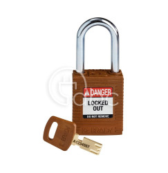 Kłódka LOTO SafeKey nylonowa, szekla stalowa 38 mm, brązowa, 150275