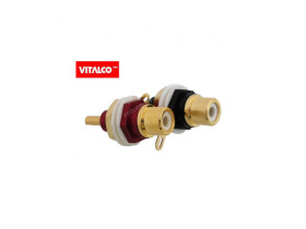 Gniazdo cinch RG39 montażowe czerwone lub czarne złote Vitalco