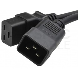 Przedłużacz serwerowy Kabel zasilający (230V 16A) do serwerów i zasilaczy UPS złącza IEC320 (C20 / C19) czarny 2m