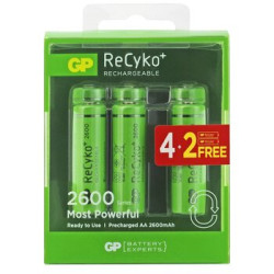 6 x akumulatorki R6/AA GP ReCyko+ 2600 Series 2600mAh