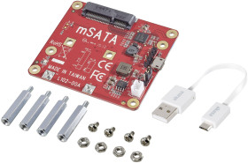 Płytka Renkforce USB/mSATA-Converter + Cable Raspberry Pi® B+, Raspberry Pi® 2 B, Raspberry Pi® 3 B, Raspberry Pi® 3 B
