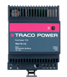 Zasilacz szyny DIN U wy 12V dc I wy 6A U we 85 → 264V ac TRACOPOWER 72W impulsowy