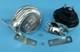 KLAKSON 12V CHROMOWANY 2szt