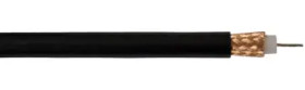 Coax RF cable, 75 Ω (75R), black, Staku solid wire, bright, RG 59 B/U