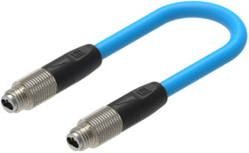 Sensor actuator cable, M8-cable plug, straight to M8-cable plug, straight, 20 m, PUR, blue, 4 A, 935100324