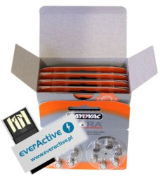 120 x baterie do aparatów słuchowych Rayovac Extra Advanced 13 + pendrive 8GB