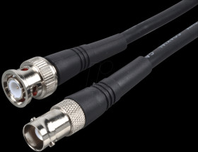 BNC cable, RG 58U, plug/socket, 2 m